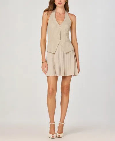 Astr Women's V-neck Vest Combo Dress In White