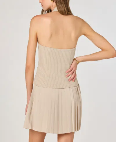 Astr Women's V-neck Vest Combo Dress In White