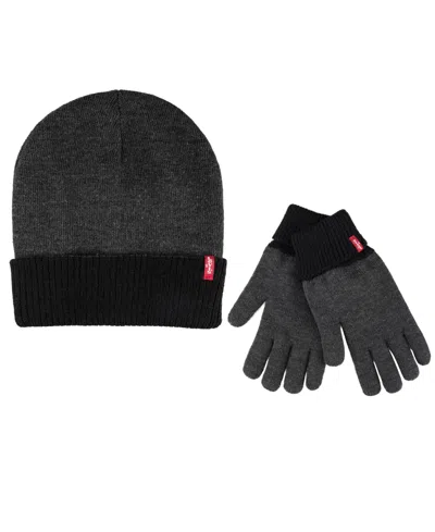 Levi's Men's 2-pack. Fleece Ivy Beanie And Gloves Set In Brown