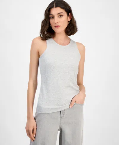 Inc International Concepts Women's Ribbed Knit Tank Top, Exclusively At Macy's In Gray