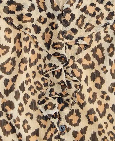 On 34th Women's Printed Ruffle Chiffon Blouse, Macy's Exclusive In Animal Print