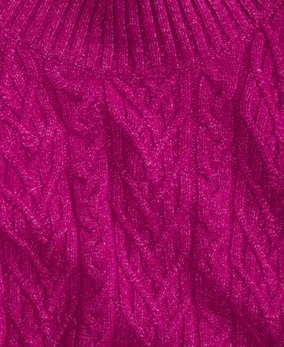On 34th Women's Mock-neck Cable-knit Pullover Sweater, Created For Macy's In Pink