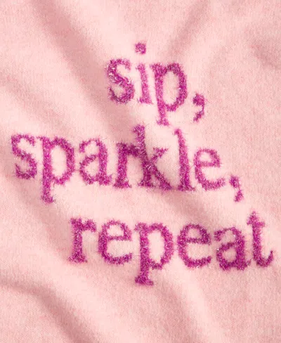 On 34th Women's Sip Sparkle Repeat Crewneck Sweater, Macy's Exclusive In Pink