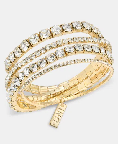 Inc International Concepts 4-pc. Set Crystal Stretch Bracelets, Macy's Exclusive In Gold