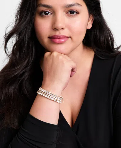 Inc International Concepts 4-pc. Set Crystal Stretch Bracelets, Macy's Exclusive In Gold