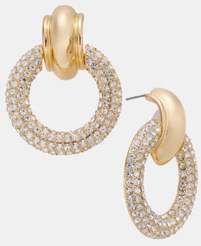 Inc International Concepts Pave Circle Drop Earrings, Macy's Exclusive In Gold