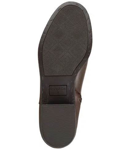 Style & Co Women's Charlyy Gore Block Heel Booties, Macy's Exclusive In Brown