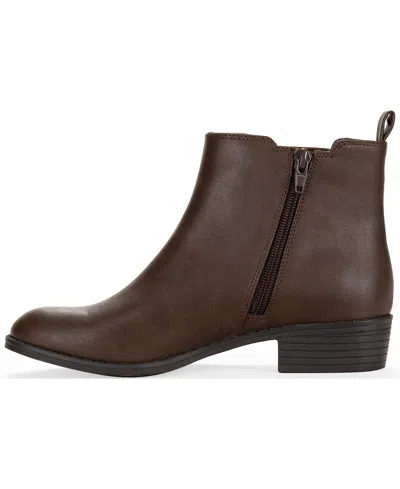 Style & Co Women's Charlyy Gore Block Heel Booties, Macy's Exclusive In Brown