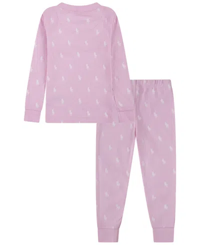Polo Ralph Lauren Girls Toddler 2t-4t 2-piece Long-sleeve T-shirt And Pants Pajama Set In Multi