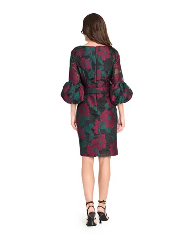 Tahari Asl Floral Jacquard Sheath Dress In Multi