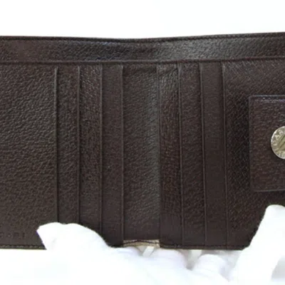 Pre-owned Bvlgari Beige Dark Brown Canvas Leather Wallet (bi-fold) () In Multi