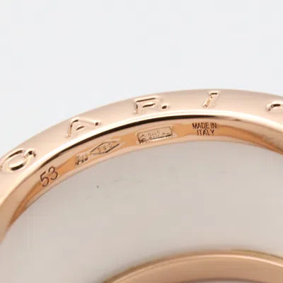 Pre-owned Bvlgari Pink Gold Clear White Pink Gold (18k) Ceramic Band Ring ()