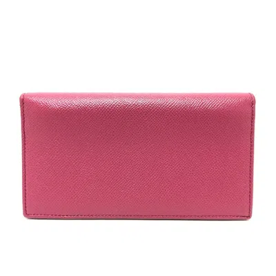 Pre-owned Bvlgari Pink Leather Long Wallet (bi-fold) ()