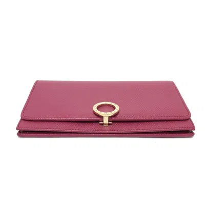 Pre-owned Bvlgari Pink Leather Long Wallet (bi-fold) ()