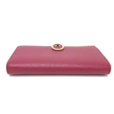 Pre-owned Bvlgari Pink Leather Long Wallet (bi-fold) ()