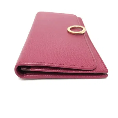 Pre-owned Bvlgari Pink Leather Long Wallet (bi-fold) ()