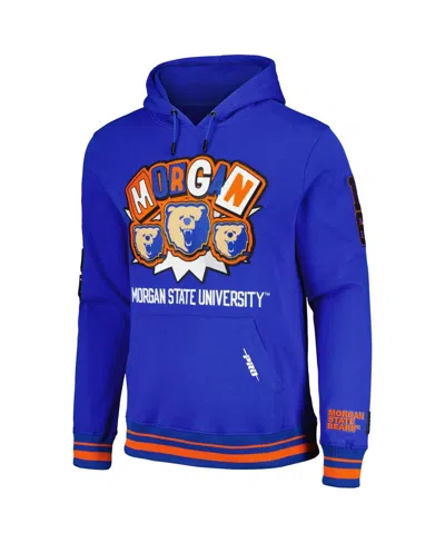 Pro Standard Men's Royal Morgan State Bears Homecoming Ribbed Fleece Pullover Hoodie In Blue