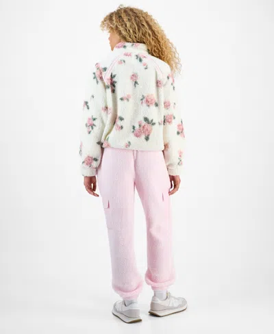 Hippie Rose Juniors' Chenille Wide-leg Knit Pants In Gray