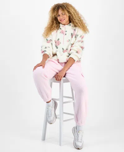 Hippie Rose Juniors' Chenille Wide-leg Knit Pants In Gray