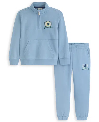 Scotch & Soda Boys Toddler 2t-4t 2-piece 1/4 Zip Top And Jogger Set In Blue