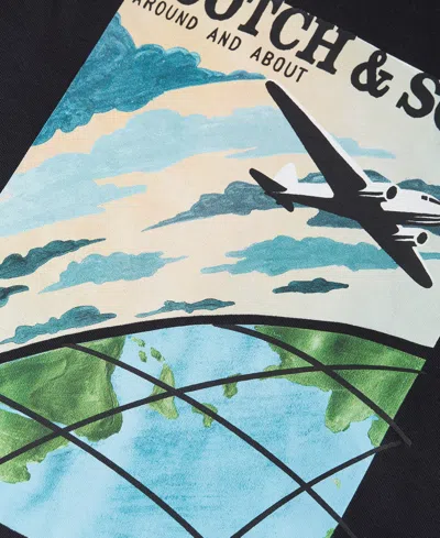 Scotch & Soda Boys 4t-7 2-piece Graphic Crewneck Sweatshirt And Jogger Pants Set In Black