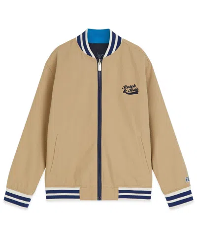Scotch & Soda Boys 8-16 Reversible Bomber Jacket In Brown