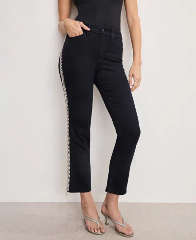 Good American Rhinestone-embellished Good Legs Jeans In Black