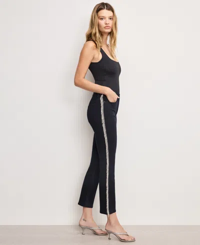 Good American Rhinestone-embellished Good Legs Jeans In Black