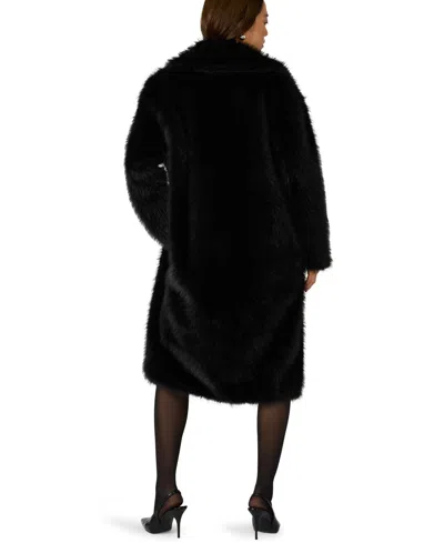 Steve Madden Larkin Faux Fur Coat In Black