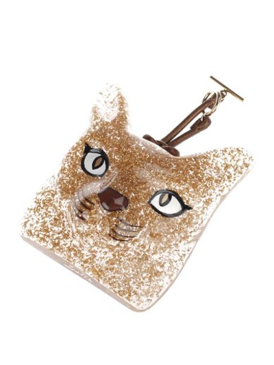 Shop Loewe Cat Face Charm In Gold