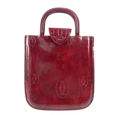 Pre-owned Cartier Happy Birthday Red Color Leather Handbag Tote Bag ()