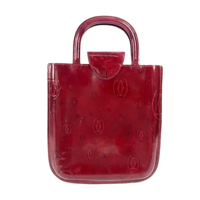 Pre-owned Cartier Happy Birthday Red Color Leather Handbag Tote Bag ()