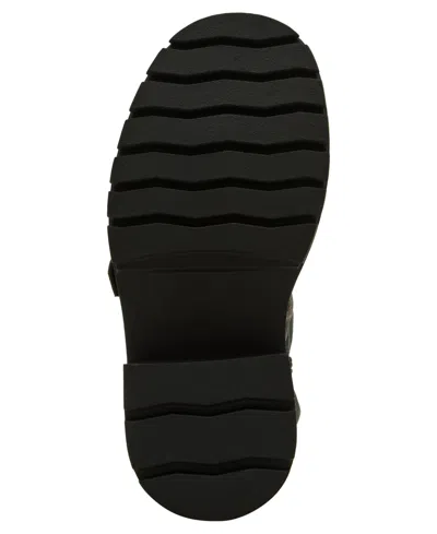 Madden Girl Women's Restore Knee-high Slouchy Lug-sole Wide-calf Moto Boots In Black