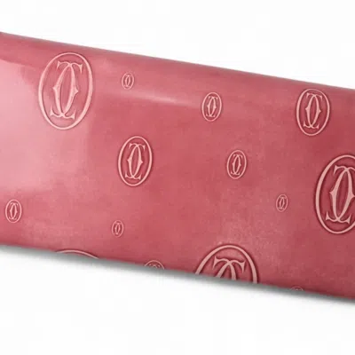 Pre-owned Cartier Pink Leather Long Wallet (bi-fold) ()