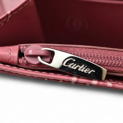 Pre-owned Cartier Pink Leather Long Wallet (bi-fold) ()