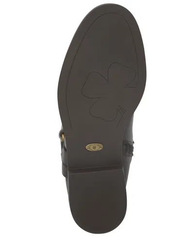 Lucky Brand Women's Hamila Buckle Round Toe Knee High Riding Boots In Black