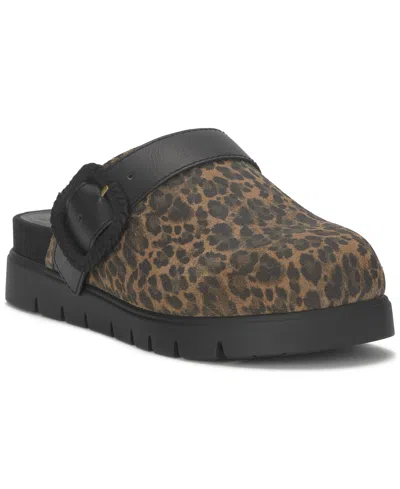 Lucky Brand Women's Sachie Buckled Slip-on Clogs In Animal Print
