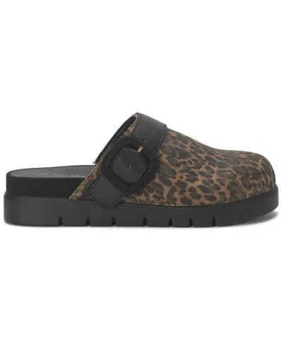 Lucky Brand Women's Sachie Buckled Slip-on Clogs In Animal Print