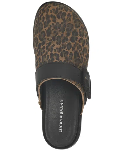Lucky Brand Women's Sachie Buckled Slip-on Clogs In Animal Print