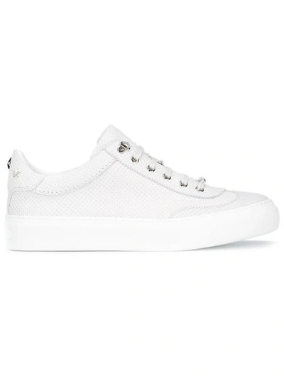 Jimmy Choo White Leather Cash Sneakers