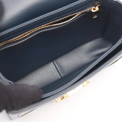 Pre-owned Celine Beige Navy Canvas Leather Shoulder Bag () In Multi