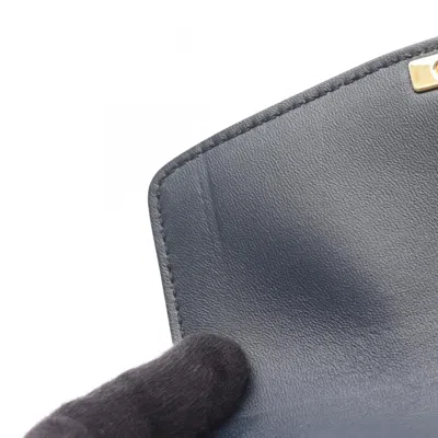 Pre-owned Celine Beige Navy Canvas Leather Shoulder Bag () In Multi