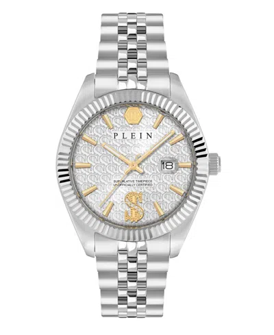 Philipp Plein Date Superlative Crystal Watch In Silver