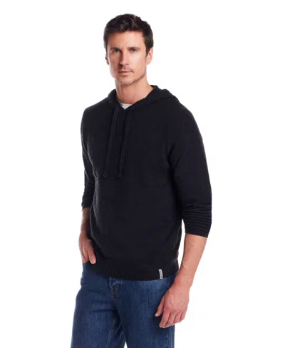 Weatherproof Vintage Men's Textured Quarter-zip Sweater In Black