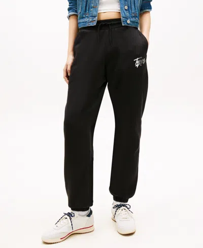 Tommy Jeans Women's Relaxed Fit Pull-on Sweatpants In Black
