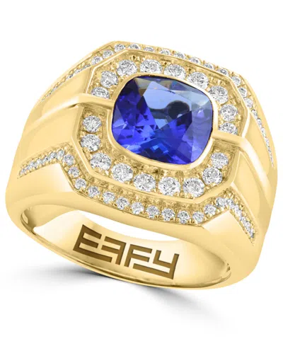 Effy Collection Diamond (3/4 Ct. T.w.) And Tanzanite (2-7/8 Ct. T.w.) Ring In 14k Gold In Gold