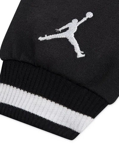 Jordan Baby Boys 3-piece Jersey Full-zip Hoodie, Bodysuit And Pants Set In Black