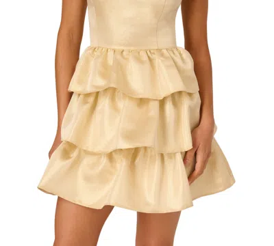 Adrianna Women's Metallic Jacquard Mini Dress In Neutral