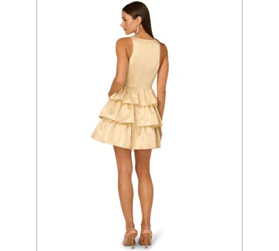 Adrianna Women's Metallic Jacquard Mini Dress In Neutral