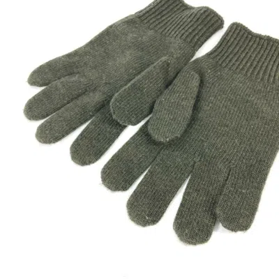 Pre-owned Celine Khaki White Wool Warm Gloves ()